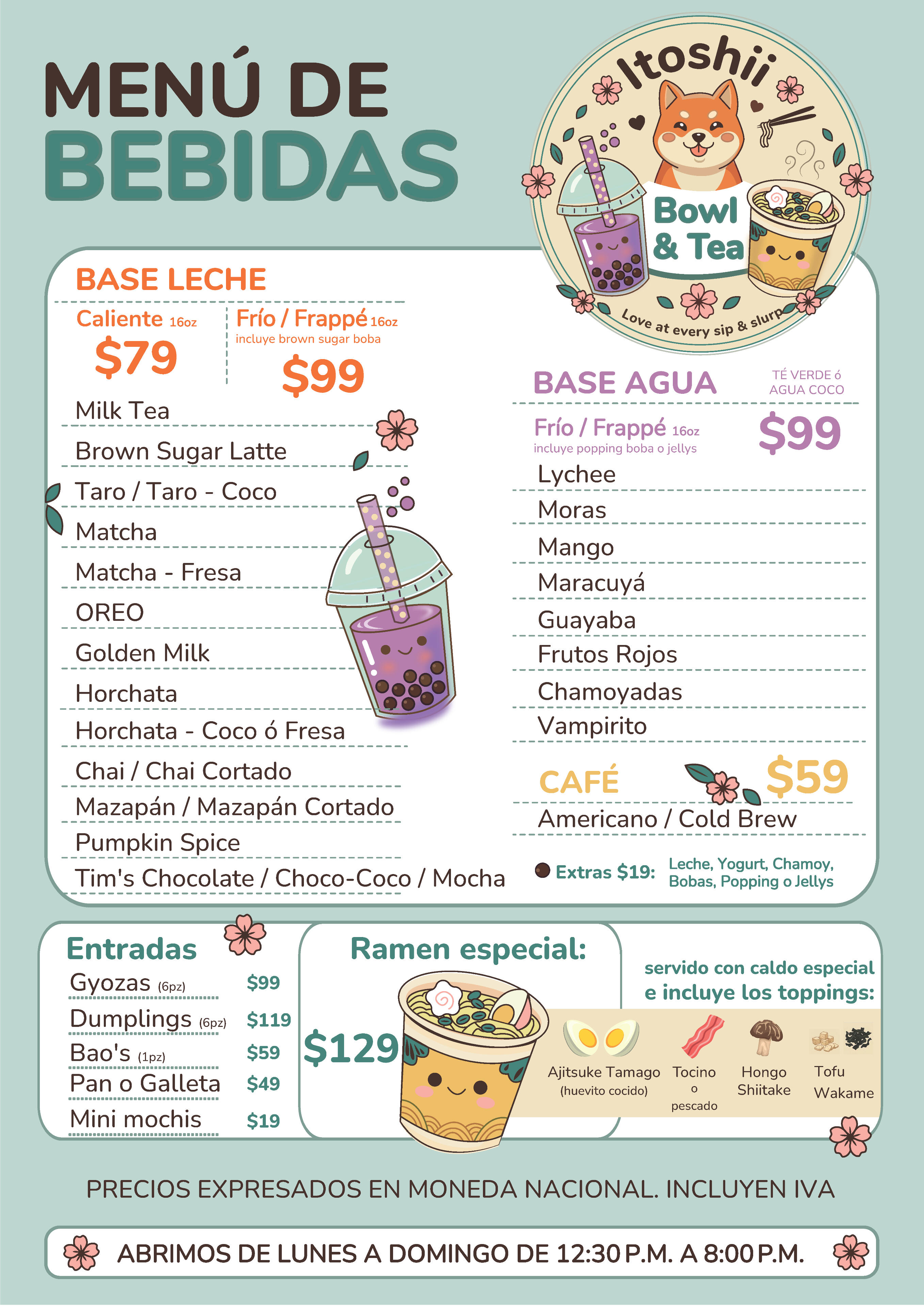Itoshii - Bowl & Tea Shiba Inu + Ramen + Bubble Tea